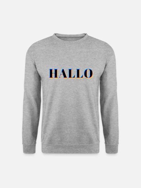 HELLO NEON - Unisex Pullover - Weißgrau meliert
