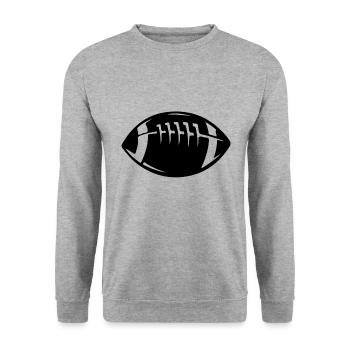 Football - Unisex Pullover - Weißgrau meliert - Vorne - Alina (178cm) & Michal (187cm)