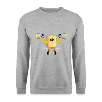 Sandwich Bodybuilding Fitness Gym Cadeau - Sweat-shirt Unisexe - gris chiné - Devant - Alina (178cm) & Michal (187cm)