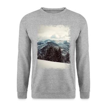 Black forest in winter - Unisex Sweatshirt - salt & pepper - Front - Alina (178cm) & Michal (187cm)