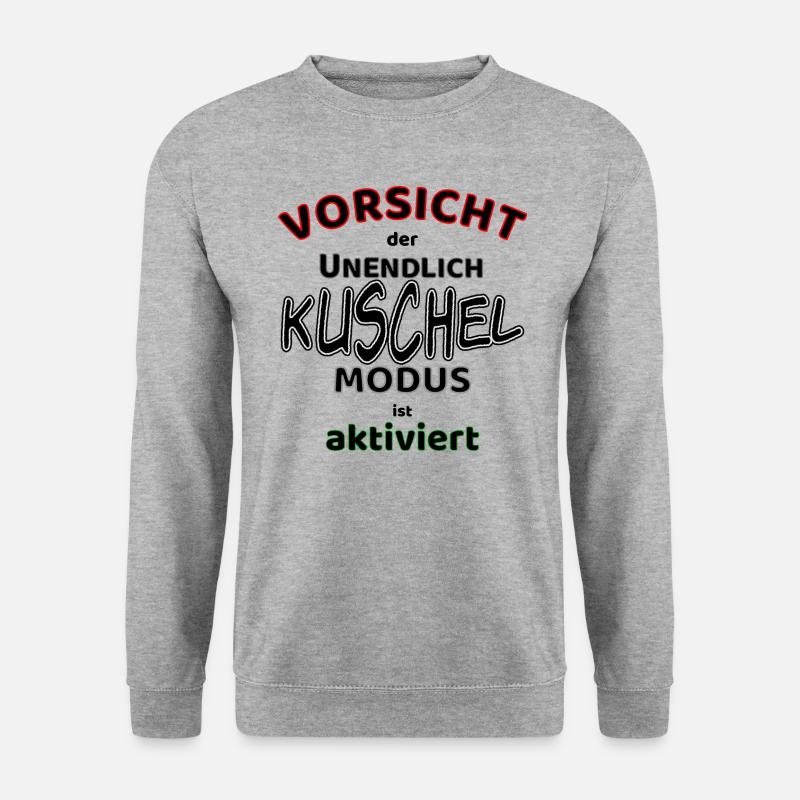 Kuschel Modus aktiviert - Unisex Pullover - Weißgrau meliert