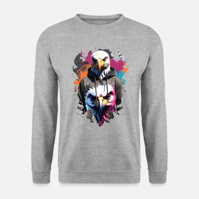 Adlerstraße 2 - Unisex Pullover - Weißgrau meliert