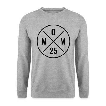 Mom 25 Baby Geburt Mutter Muttertag Mama 2025 - Unisex Pullover - Weißgrau meliert - Vorne - Alina (178cm) & Michal (187cm)