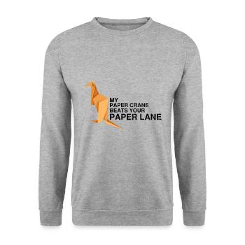 Japanese Origami Design and Kirigami Origami - Unisex Sweatshirt - salt & pepper - Front - Alina (178cm) & Michal (187cm)