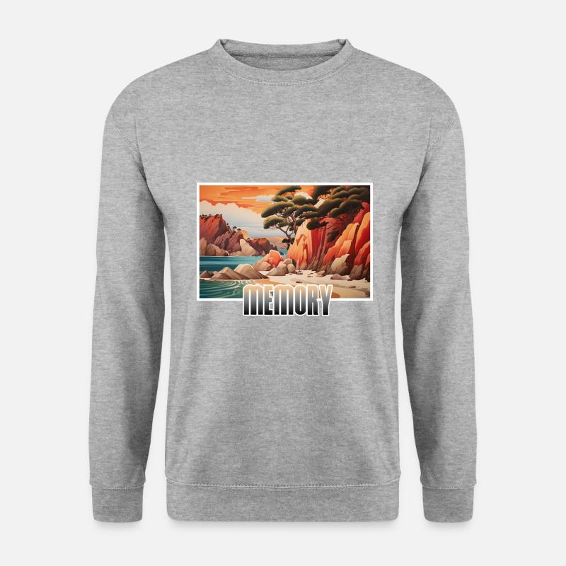 Memory Beach Holiday - Unisex Pullover - Weißgrau meliert