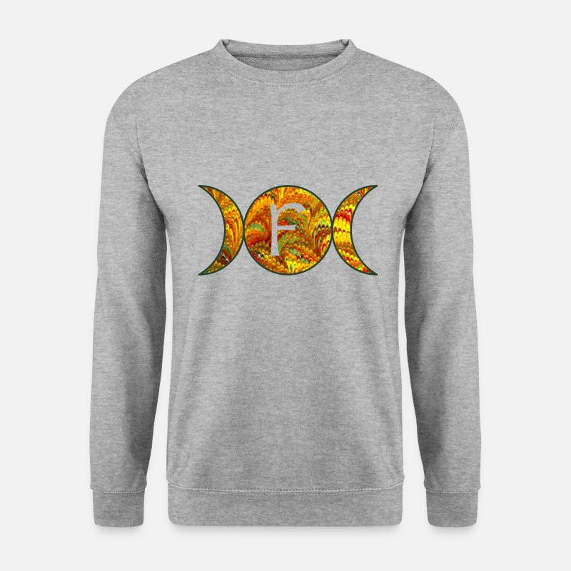 mondphasen e 38 f - Unisex Pullover - Weißgrau meliert