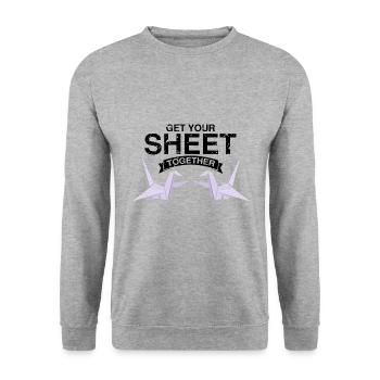 Design coloré Kirigami Origami - Sweat-shirt Unisexe - gris chiné - Devant - Alina (178cm) & Michal (187cm)