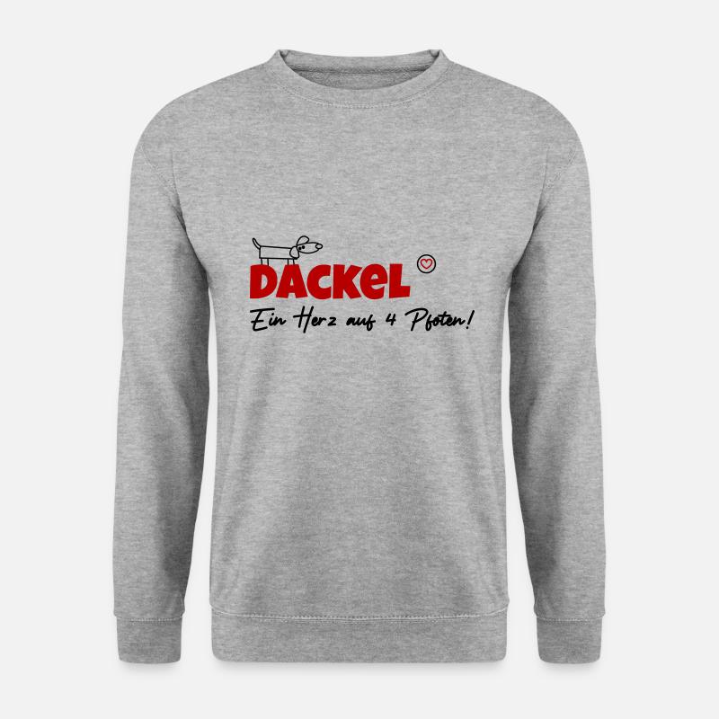 Dackel vier Pfoten - Unisex Pullover - Weißgrau meliert