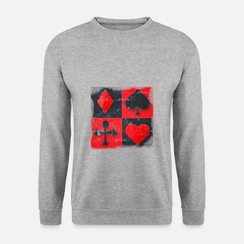 Poker Symbol As - Unisex Pullover - Weißgrau meliert