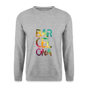 Barcelona city - Unisex Sweatshirt - salt & pepper - Front - Alina (178cm) & Michal (187cm)