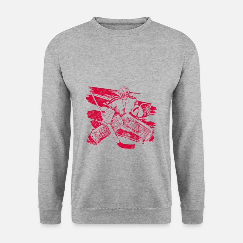 Hockey Torhüter - Unisex Pullover - Weißgrau meliert