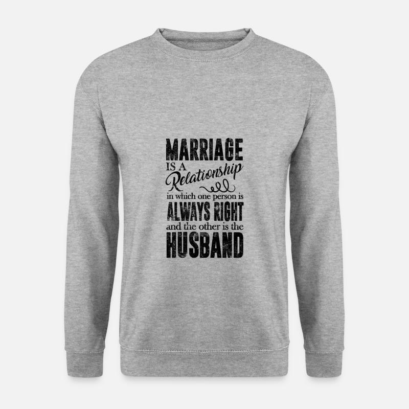 Married lustiger spruch hochzeit - Unisex Pullover - Weißgrau meliert