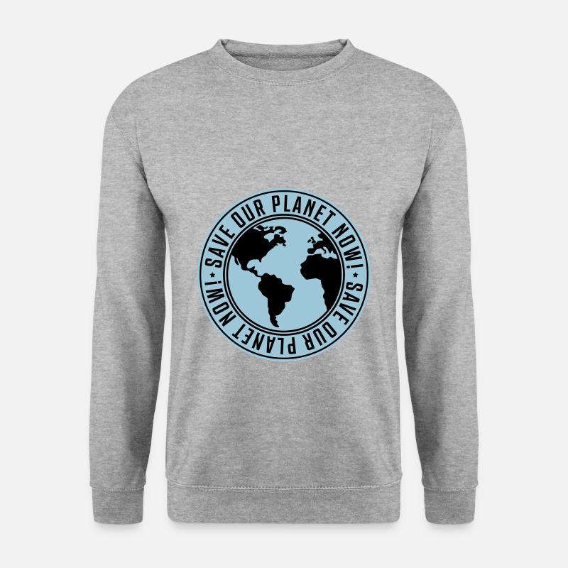 save our planet now - erde - Unisex Pullover - Weißgrau meliert