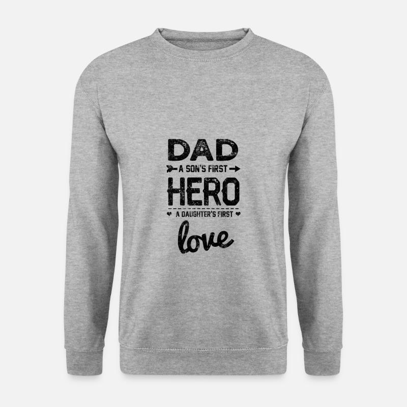 Papa Held Dad - Unisex Pullover - Weißgrau meliert