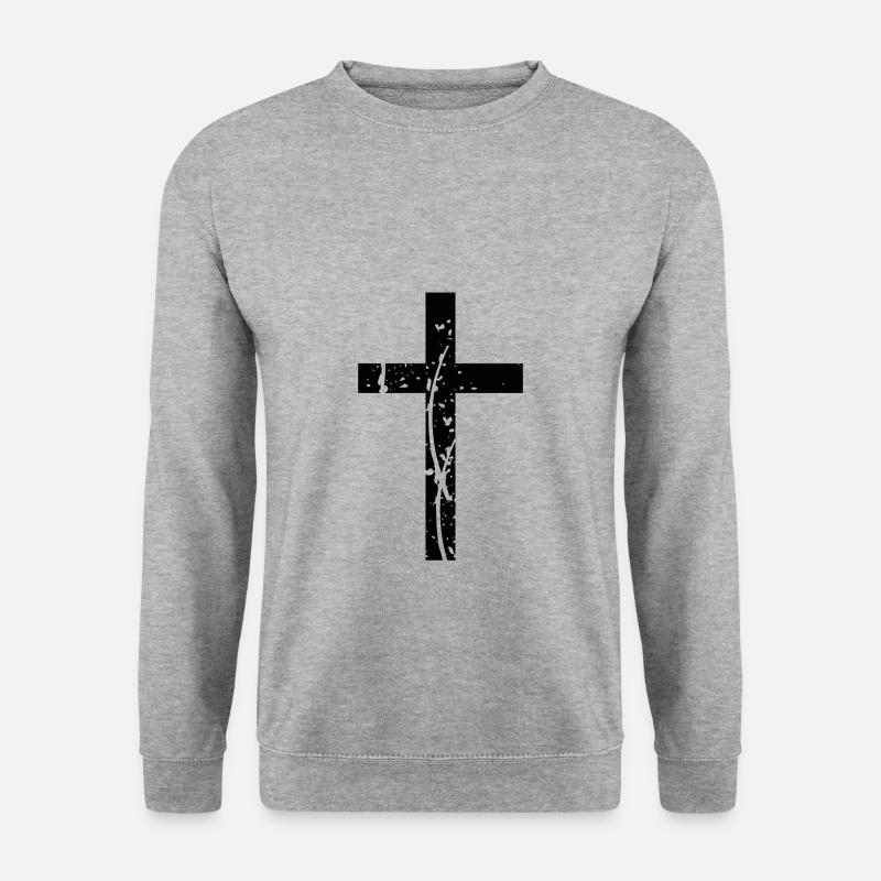 kreuz symbol - Unisex Pullover - Weißgrau meliert