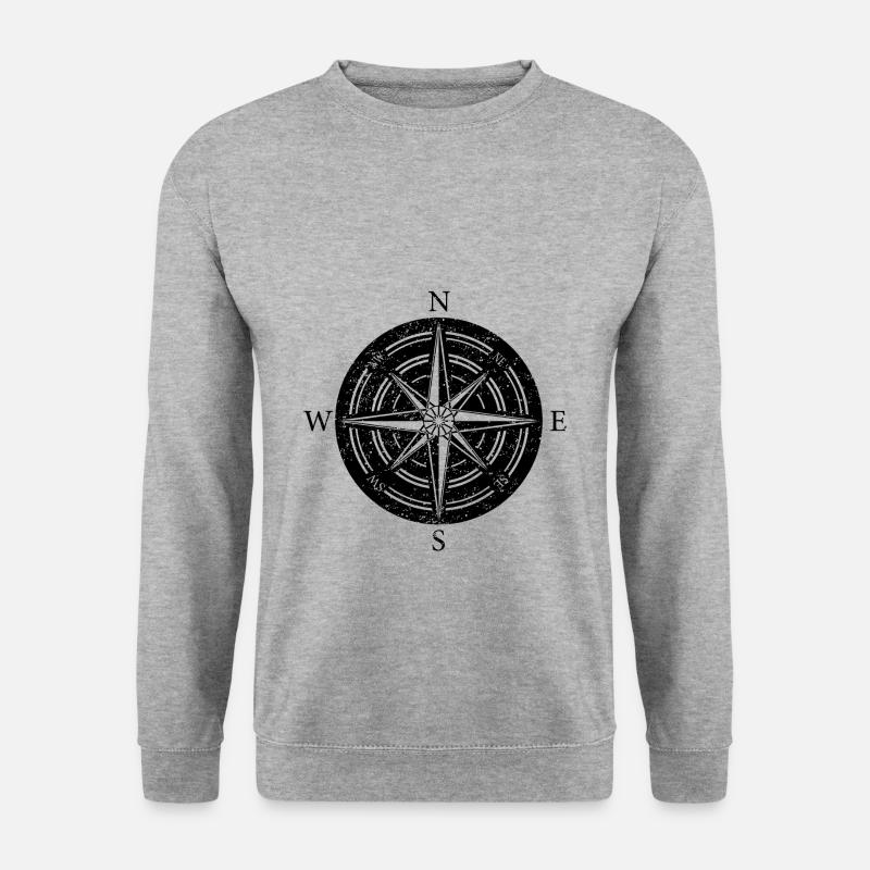 kompass Wegweiser - Unisex Pullover - Weißgrau meliert