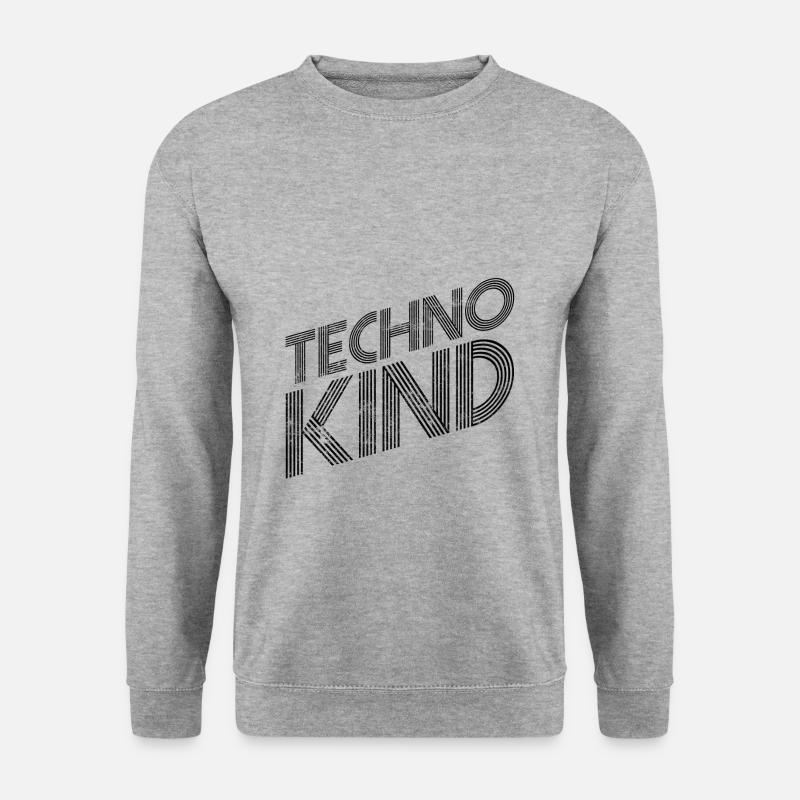 Techno Kind - Unisex Pullover - Weißgrau meliert