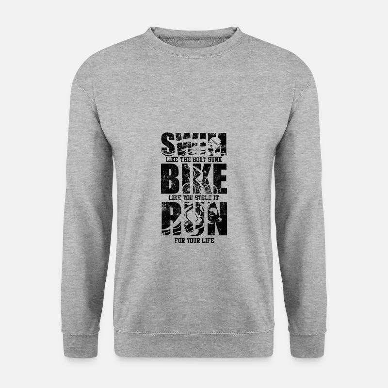 Triathlon - Unisex Pullover - Weißgrau meliert