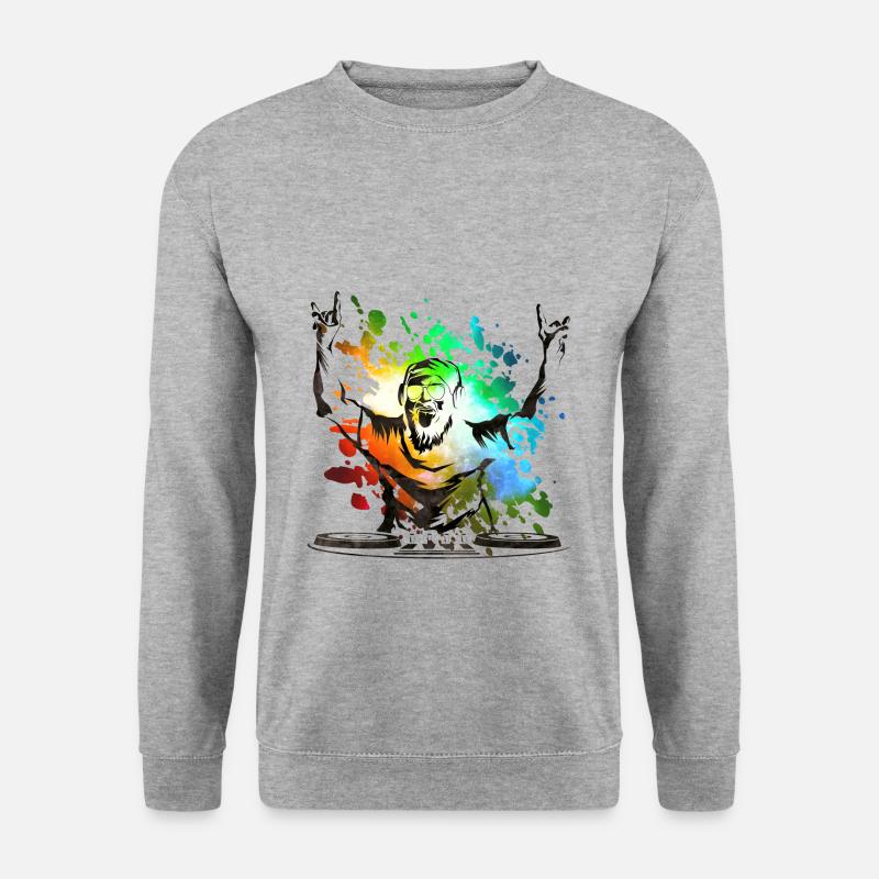 dj bunt - Unisex Pullover - Weißgrau meliert
