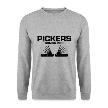Conceptions de service de déverrouillage Lockpicking Lock Picking - Sweat-shirt Unisexe - gris chiné - Devant - Alina (178cm) & Michal (187cm)