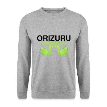 Japanese Origami Design and Kirigami Origami - Unisex Sweatshirt - salt & pepper - Front - Alina (178cm) & Michal (187cm)