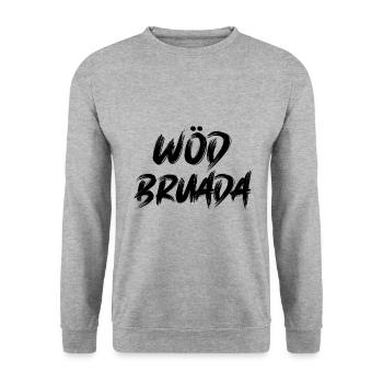 Wöd Bruada Österreich toller Bruder Österreich - Unisex Pullover - Weißgrau meliert - Vorne - Alina (178cm) & Michal (187cm)