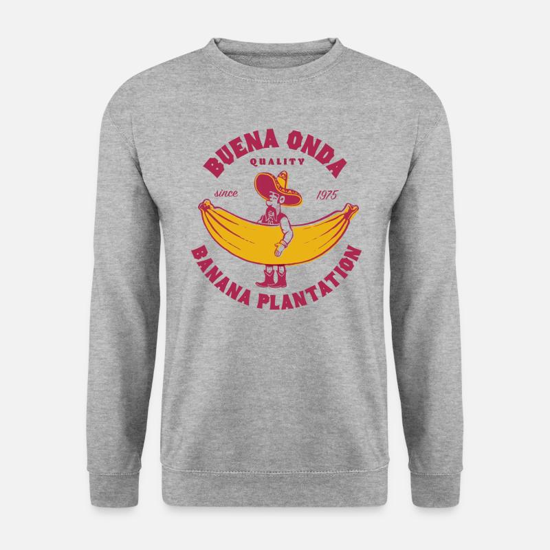 Bananen - Unisex Pullover - Weißgrau meliert