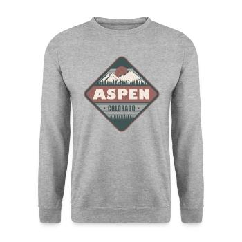Aspen Colorado Vintage Hiking Design - Unisex Sweatshirt - salt & pepper - Front - Alina (178cm) & Michal (187cm)