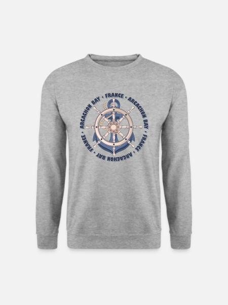 Arcachon Bay France Conception d’ancre d’été nautique - Sweat-shirt Unisexe - gris chiné