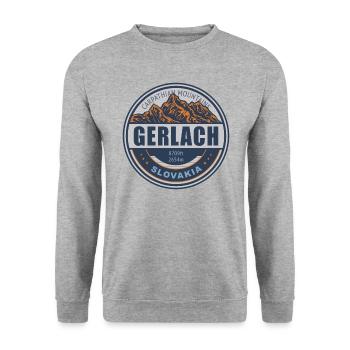 Gerlach Slowakei Vintage Bergwandern Design - Unisex Pullover - Weißgrau meliert - Vorne - Alina (178cm) & Michal (187cm)