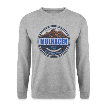 Mulhacen Granada Spanien Vintage Bergwandern Des - Unisex Pullover - Weißgrau meliert - Vorne - Alina (178cm) & Michal (187cm)