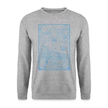 Old school Tattoo - Unisex Pullover - Weißgrau meliert - Vorne - Alina (178cm) & Michal (187cm)