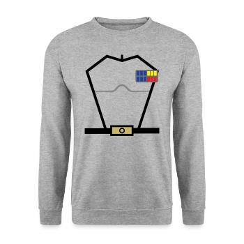 Grand Admiral Aufkleber - Unisex Pullover - Weißgrau meliert - Vorne - Alina (178cm) & Michal (187cm)
