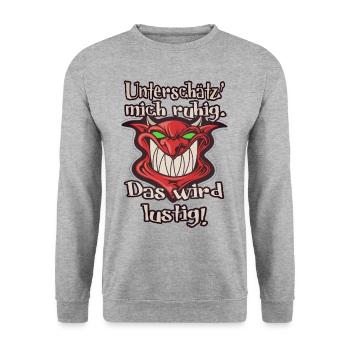 Das wird lustig! - Unisex Pullover - Weißgrau meliert - Vorne - Alina (178cm) & Michal (187cm)