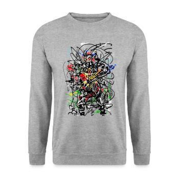 abstrait - Sweat-shirt Unisexe - gris chiné - Devant - Alina (178cm) & Michal (187cm)
