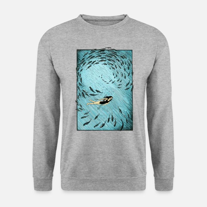 Unter dem Wasser - Unisex Pullover - Weißgrau meliert