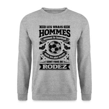 LES VRAIS HOMMES SONT FANS DE RODEZ - Sweat-shirt Unisexe - gris chiné - Devant - Alina (178cm) & Michal (187cm)