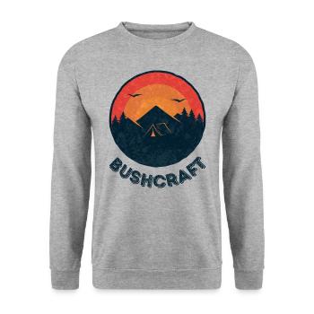 Bushcraft survival - Unisex Pullover - Weißgrau meliert - Vorne - Alina (178cm) & Michal (187cm)