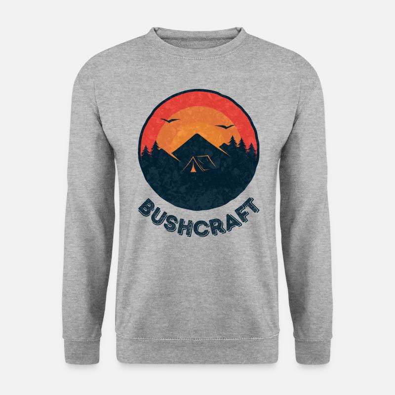 Bushcraft survival - Unisex Pullover - Weißgrau meliert