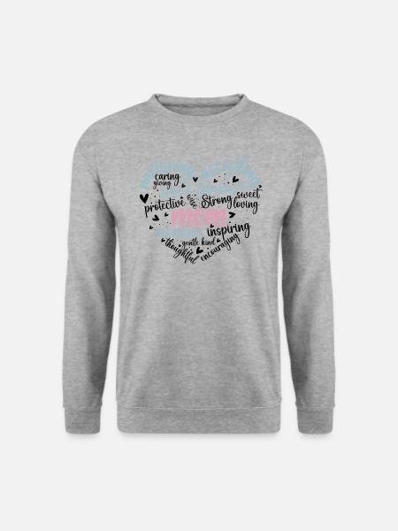 Muttertag Herz Geschenkidee Mama - Unisex Pullover - Weißgrau meliert