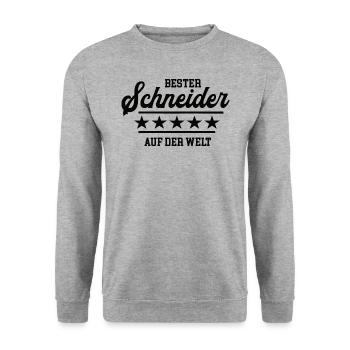 Bester Schneider Schneiderei Handwerk Meister - Unisex Pullover - Weißgrau meliert - Vorne - Alina (178cm) & Michal (187cm)