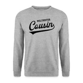 Weltbester Cousin Beste Cousins Neffe Bester Kusin - Unisex Pullover - Weißgrau meliert - Vorne - Alina (178cm) & Michal (187cm)