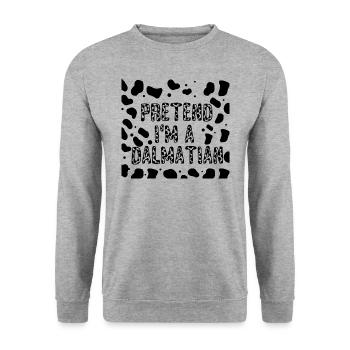 Halloween Dalmatian Dog Costume Dog Owner - Unisex Sweatshirt - salt & pepper - Front - Alina (178cm) & Michal (187cm)