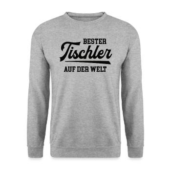 Bester Tischler der Welt weltbester Schreiner Chef - Unisex Pullover - Weißgrau meliert - Vorne - Alina (178cm) & Michal (187cm)