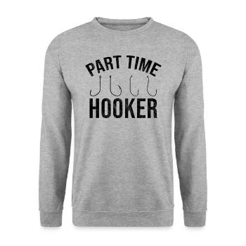 Pêcheur pêcheur pêche pêche idée cadeau humour - Sweat-shirt Unisexe - gris chiné - Devant - Alina (178cm) & Michal (187cm)