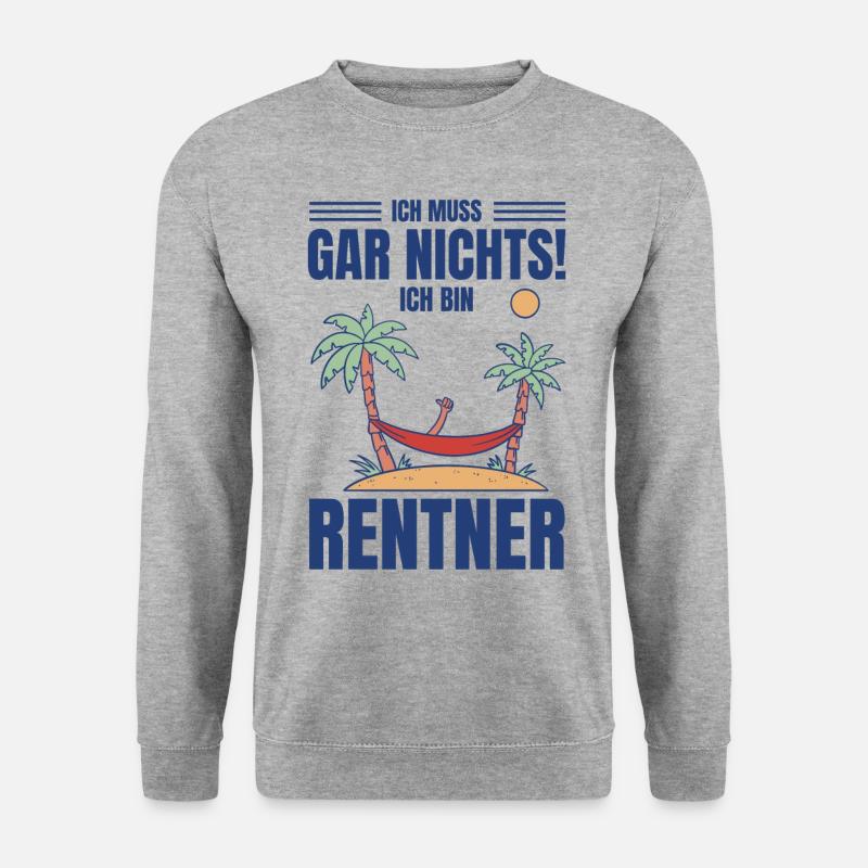 Ruhestand Rente Rentner Neurentner - Unisex Pullover - Weißgrau meliert