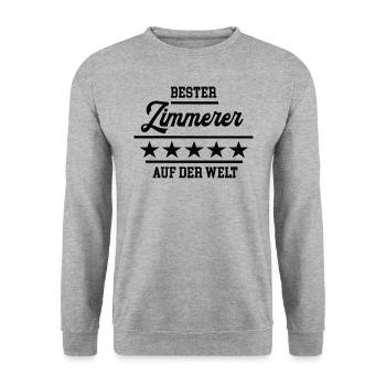 Bester Zimmerer Weltbester Zimmermann Zimmerei - Unisex Pullover - Weißgrau meliert - Vorne - Alina (178cm) & Michal (187cm)
