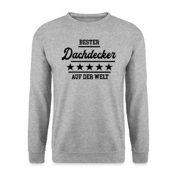 Bester Dachdecker Weltbeste Dachdeckerei Dachbau - Unisex Pullover - Weißgrau meliert - Vorne - Alina (178cm) & Michal (187cm)