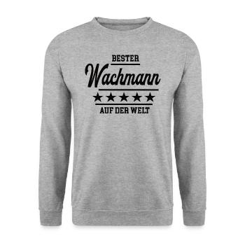 Bester Wachmann Weltbester Wachdienst Secruity - Unisex Pullover - Weißgrau meliert - Vorne - Alina (178cm) & Michal (187cm)