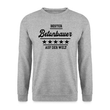 Bester Betonbauer Bauunternehmer Stahlbetonbauer - Unisex Pullover - Weißgrau meliert - Vorne - Alina (178cm) & Michal (187cm)